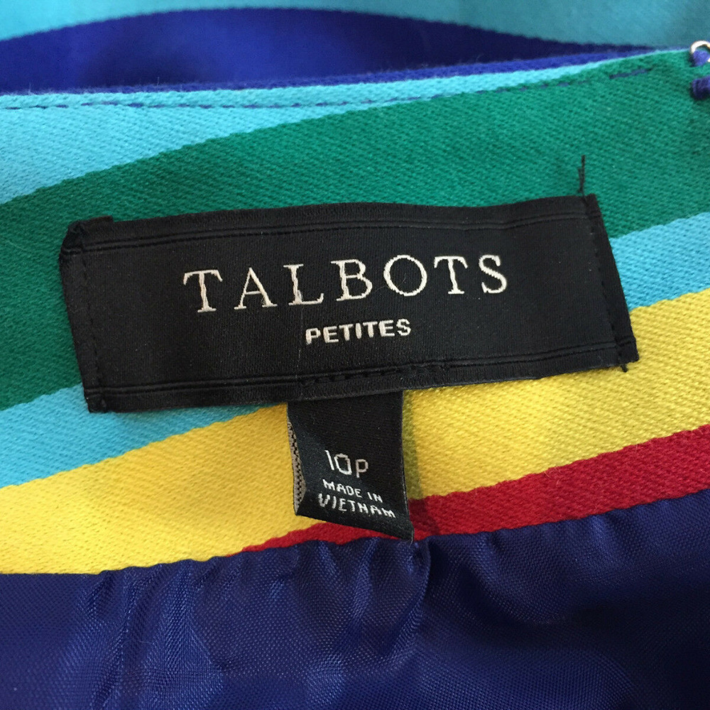 New Talbots 10 P Multi Color Stripe Pencil Skirt - image 4